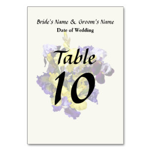 Numéro De Table Assortiment d'iris jaunes et violets