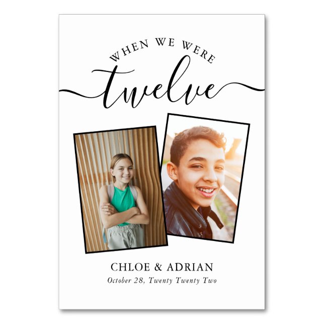 Numéro De Table Au fil des années Couple Photo Mariage moderne Tab (Par défaut)