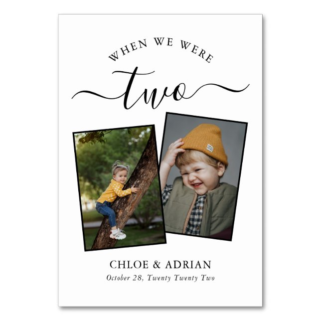 Numéro De Table Au fil des années Couple Photo Mariage moderne Tab (Par défaut)