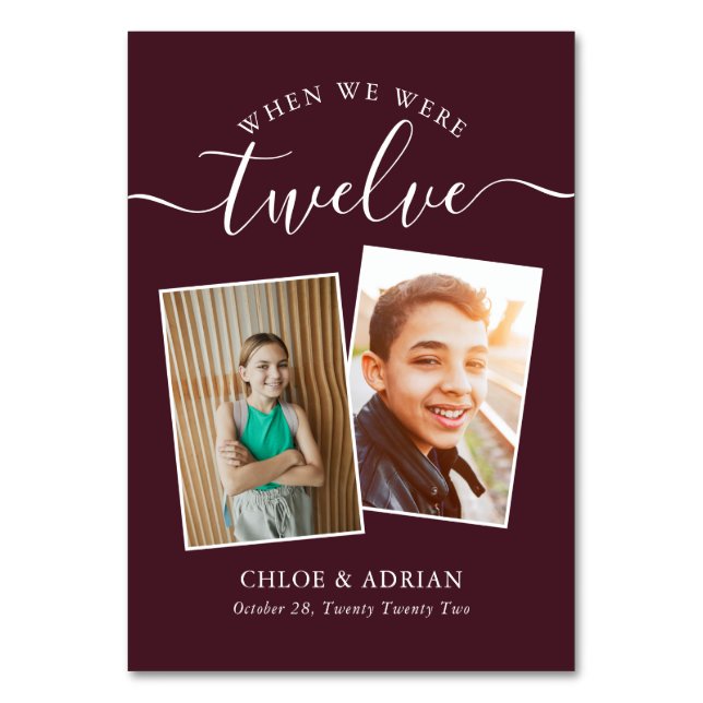 Numéro De Table Au fil des ans Couple Photo Mariage Moderne (Par défaut)