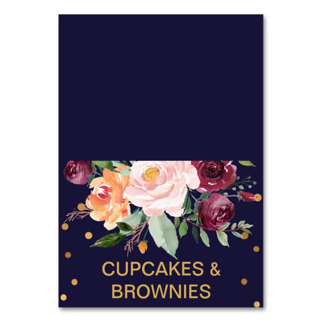 Numéro De Table Automne Floral Buffet Étiquettes alimentaires (Par défaut)