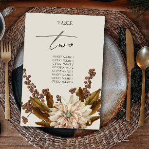Numéro De Table Automne Floral Tones Terre Aquarelle Mariage de au