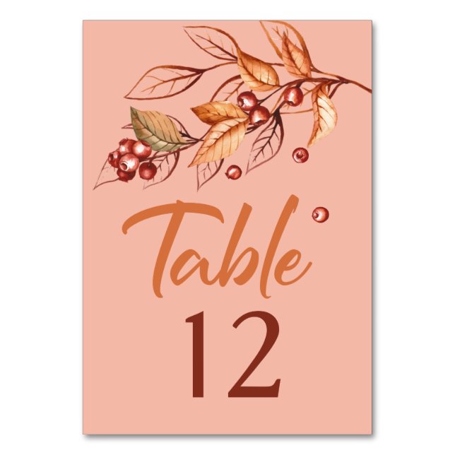 Numéro De Table Automne Terre ton Terracotta Mariage (Par défaut)