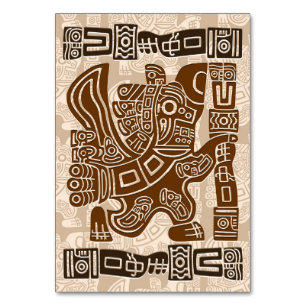 Numéro De Table Aztec Eagle Guerrier Tribal Art antique
