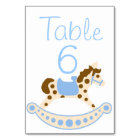 Baby shower Blue Rocking Horse Numéros de tableau