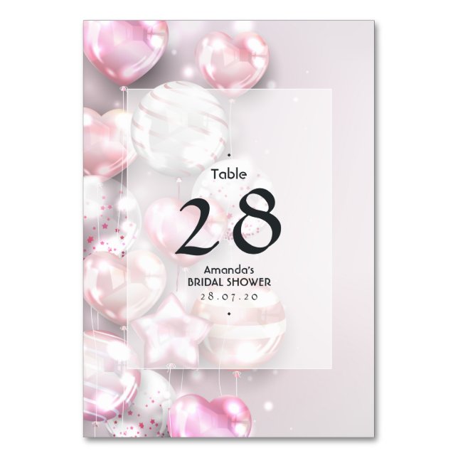 Numéro De Table Ballons d'or rose et Rose (Par défaut)