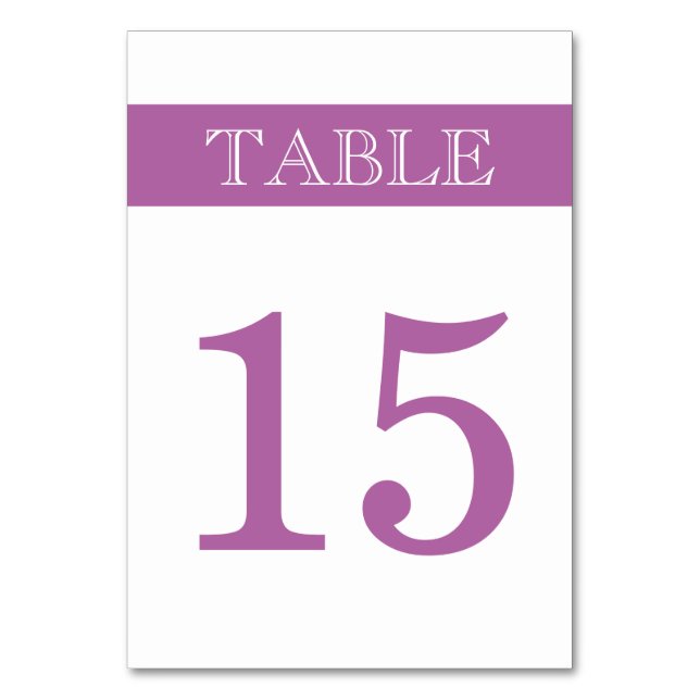 Numéro De Table Bande moderne et violet, gris mariage minimal (Par défaut)