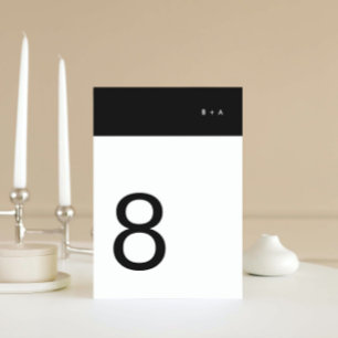 Numéro De Table Bande Noire Simple Plain Moderne Premium Élégant