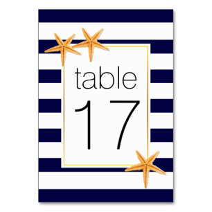Numéro De Table Bandes bleues de la marine et mariage de l'étoile