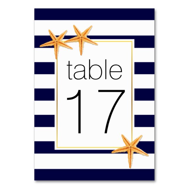 Numéro De Table Bandes bleues de la marine et mariage de l'étoile (Par défaut)