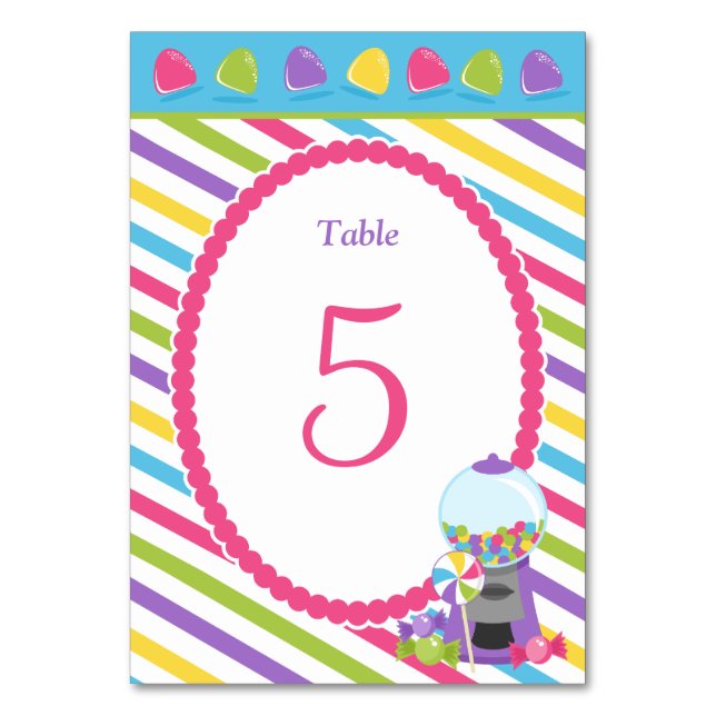 Numéro De Table Bandes de bonbons (Par défaut)