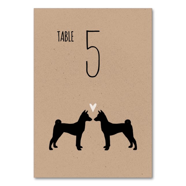 Numéro De Table Basenji Chien Silhouettes Réception de mariage (Par défaut)