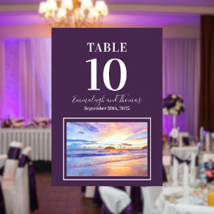 Numéro De Table Beach Watercolor Rose Sunrise Mariage