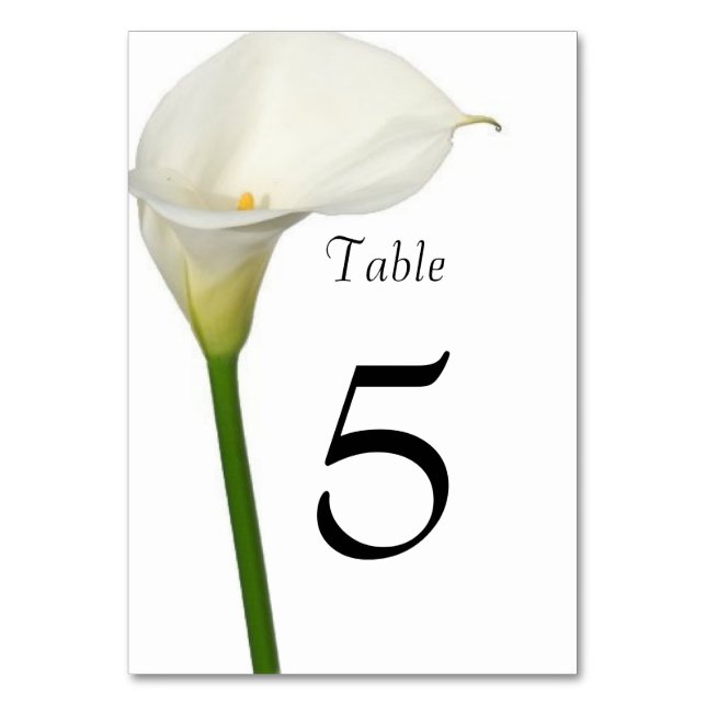 Numéro De Table Beau blanc Calla Lily Mariage (Par défaut)