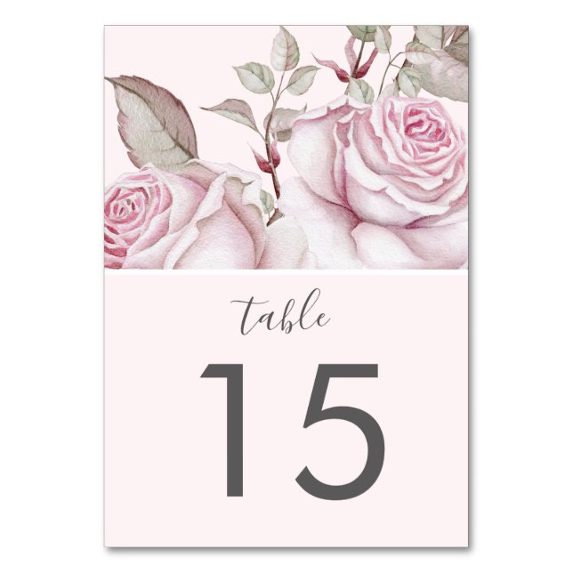 Numéro De Table Beau Mariage Roses Roses Roses Roses Roses Roses B (Par défaut)
