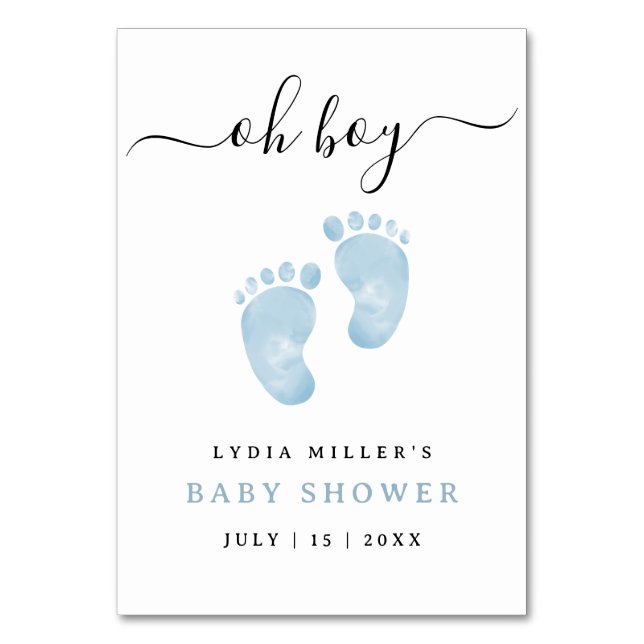 Numéro De Table Bébé bleu pieds Baby shower Affiche de bienvenue b (Par défaut)