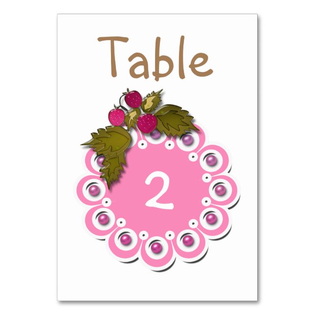 Numéro De Table Bébé fille douche rose perles blanches fleurs mign (Par défaut)