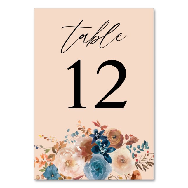 Numéro De Table Beige & bleu foncé Numéro de tableau - Beige (Par défaut)