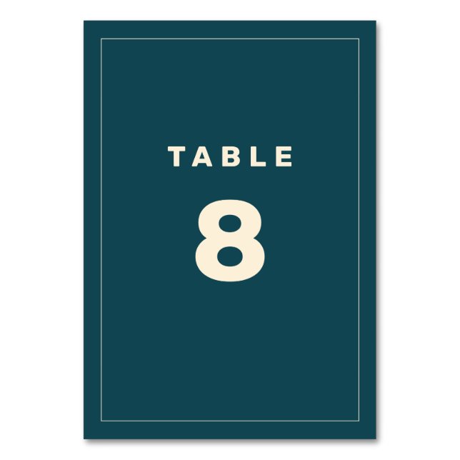 Numéro De Table Beige et Turquoise Wes Anderson Numéro de tableau  (Par défaut)