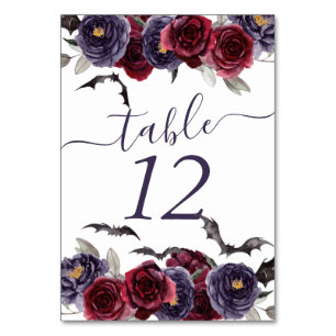 Numéro De Table Belle déplaisante   Roses gothiques foncés avec ch