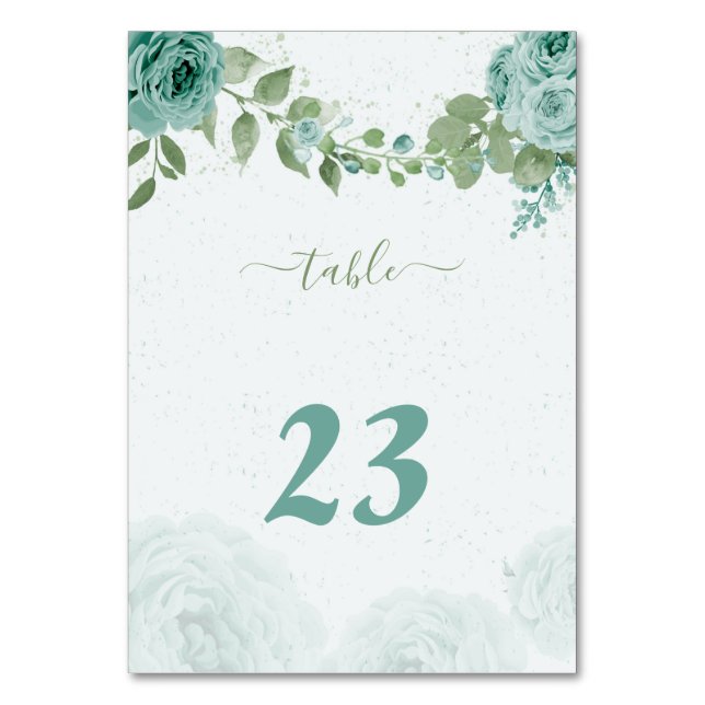 Numéro De Table belle fleurs bleues verdure botanique (Par défaut)