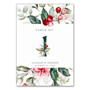 Numéro De Table Berry d'hiver no 1 Numéro de tableau