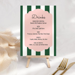 Numéro De Table Beverly Hills Pink & Green Drink Menu Signer