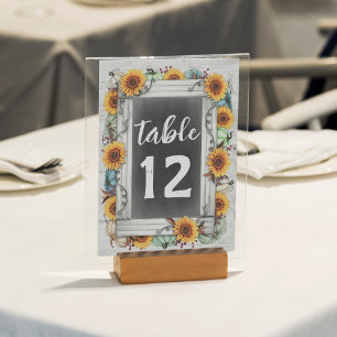 Numéro De Table Bienheureux Thanksgiving Automne Tournesols Dîner 
