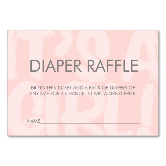 Numéro De Table Billet Graffiti Baby shower rose rabat (Devant)