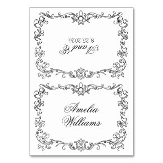 Numéro De Table Black And White Old Money Wedding Place Cards