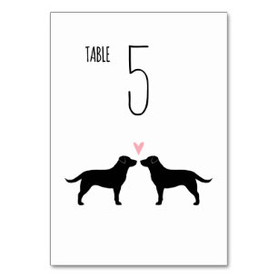 Numéro De Table Black Labrador Retrievers Chiens Réception de mari
