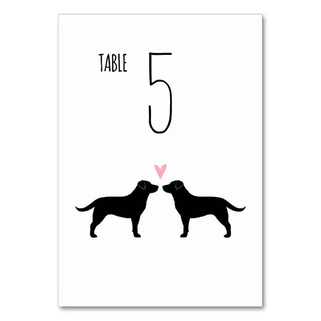 Numéro De Table Black Labrador Retrievers Chiens Réception de mari (Par défaut)