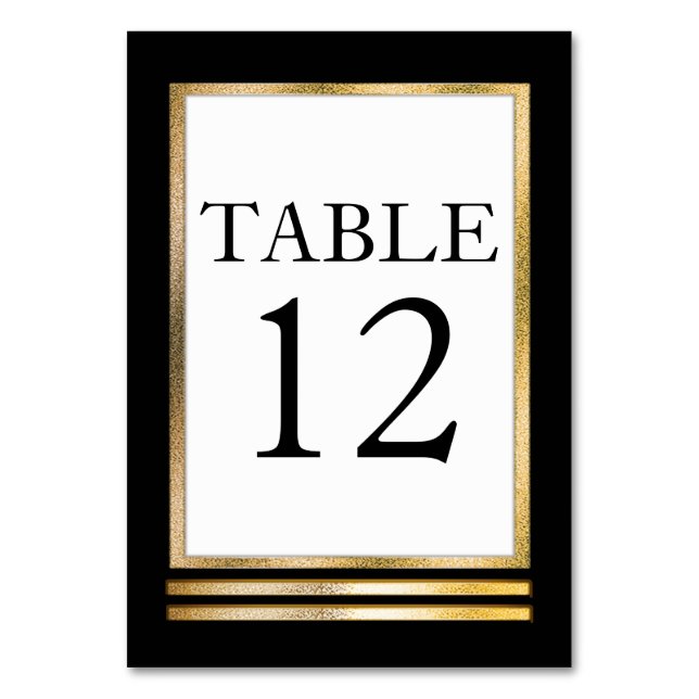 Numéro De Table Black | Tonton or | Blanc Moderne Simple Élégant (Par défaut)