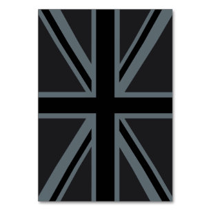 Numéro De Table Black Union Jack British Flag Design Personnaliser