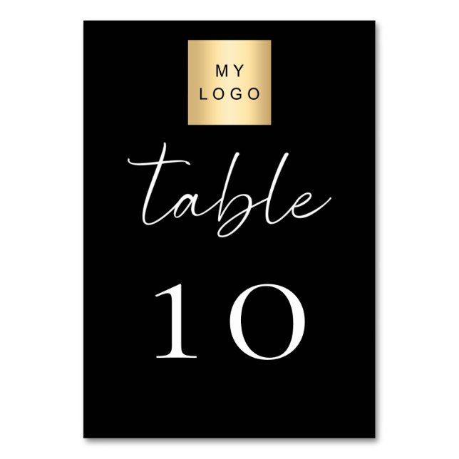 Numéro De Table Black white business logo table number (Par défaut)