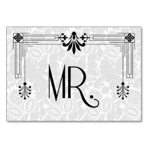 Numéro De Table Black White Roaring 20s Art Déco Mariage M.