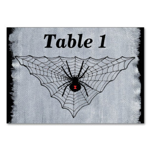 Numéro De Table Black Widow Spider Marquage rouge dans le Web noir
