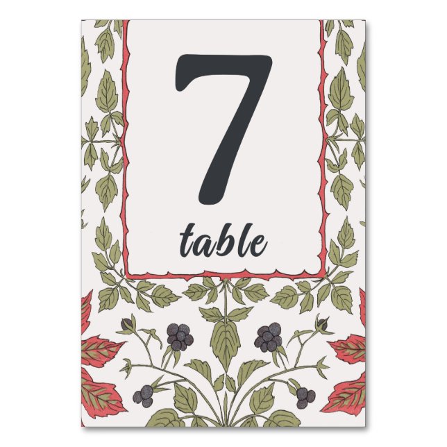 Numéro De Table Blackberry d'automne vintage (Par défaut)