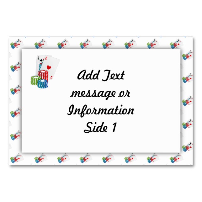 Numéro De Table Blackjack avec jetons de poker (Devant)