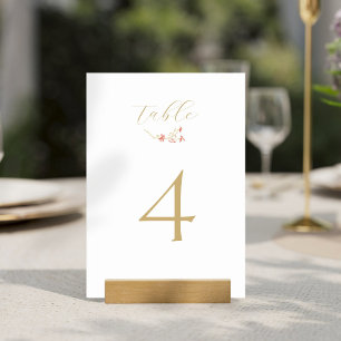 Numéro De Table BLANCHE Mariage Fleur sauvage floral