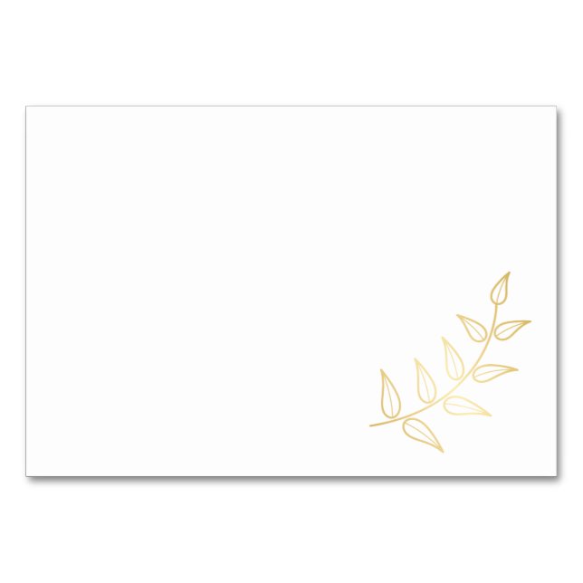 Numéro De Table Blank Elegant Gold Laurels (Devant)