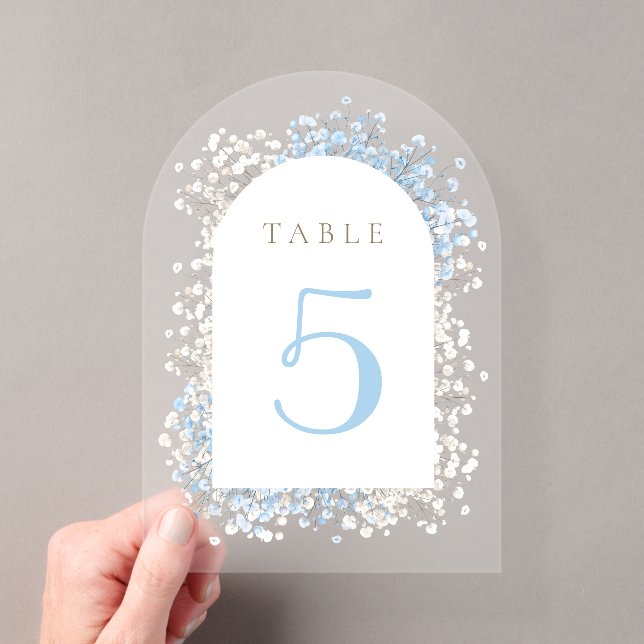 Numéro de table bleu blanc du souffle du bébé (In situ (ordinateur de poche))