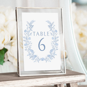 Numéro De Table Bleu clair Floral Bohème Mariage Numéros de tablea