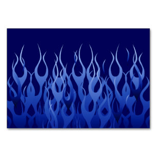 Numéro De Table Bleu cool sur Blue Racing Flames décorative
