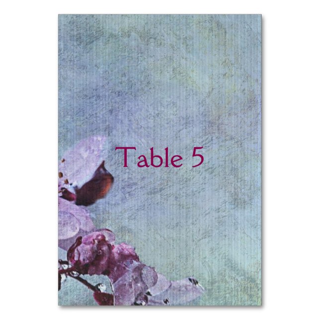 Numéro De Table Bleu de luxe et violet classique Floral (Par défaut)