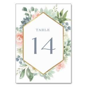 Numéro De Table Bleu Duisier Bleu Succulent Jardin Floral Mariage