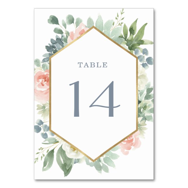 Numéro De Table Bleu Duisier Bleu Succulent Jardin Floral Mariage (Par défaut)
