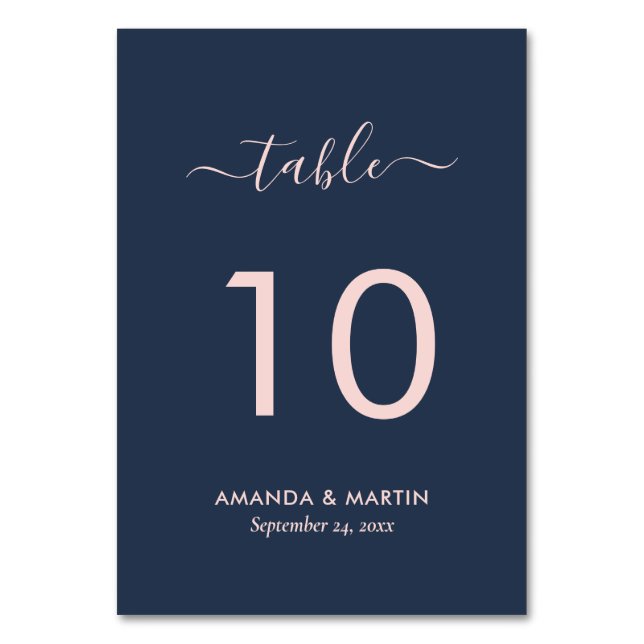 Numéro De Table Bleu et Mariage bleu marine (Par défaut)
