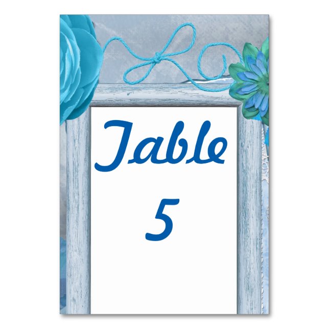Numéro De Table Bleu rustique mariage (Par défaut)