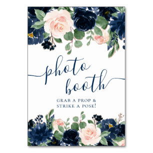 Numéro De Table Blooms Chics   Boot photo bleu et bleu marine